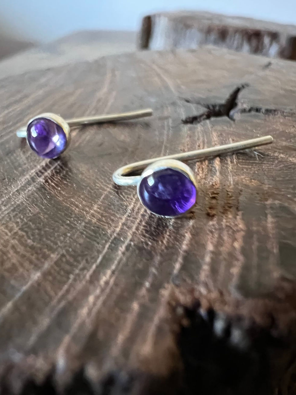 Thumbnail: Minimalist Earrings with Opal/Turquoise/Amethyst