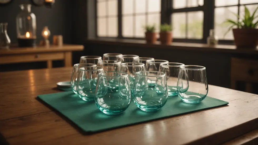 Eye-level view of traditional glass cupping therapy setup