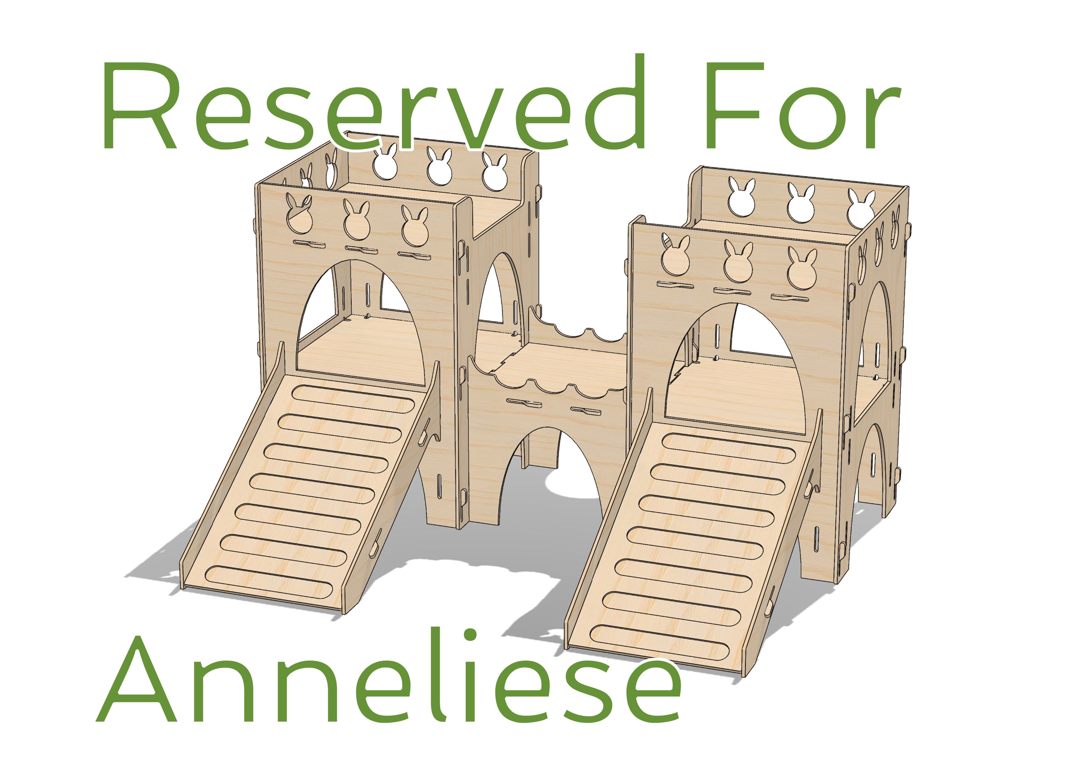 RESERVED for ANNELIESE - ** Custom ** Rabbit Castle with Bunny Cutouts & Tunnel