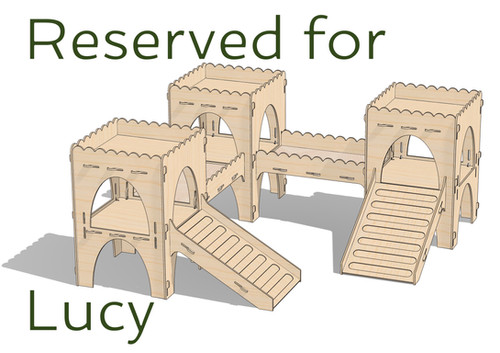 RESERVED for LUCY - **Custom** Rabbit Triple Turret Castle with Small ...
