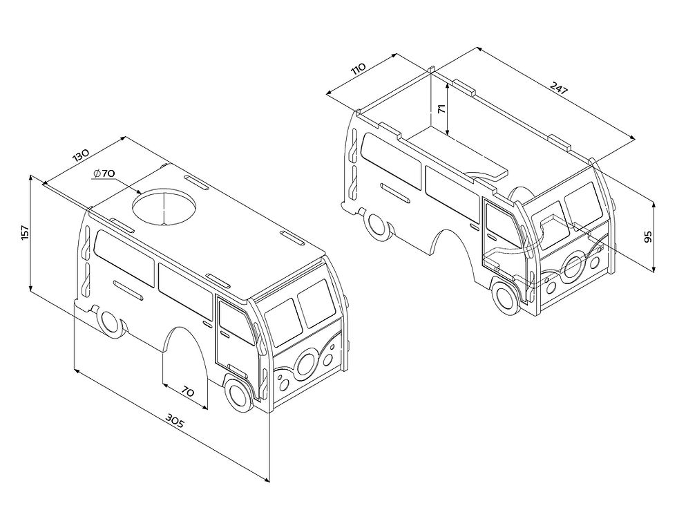 Thumbnail: Hamster Camper Van - Slot Together Hide