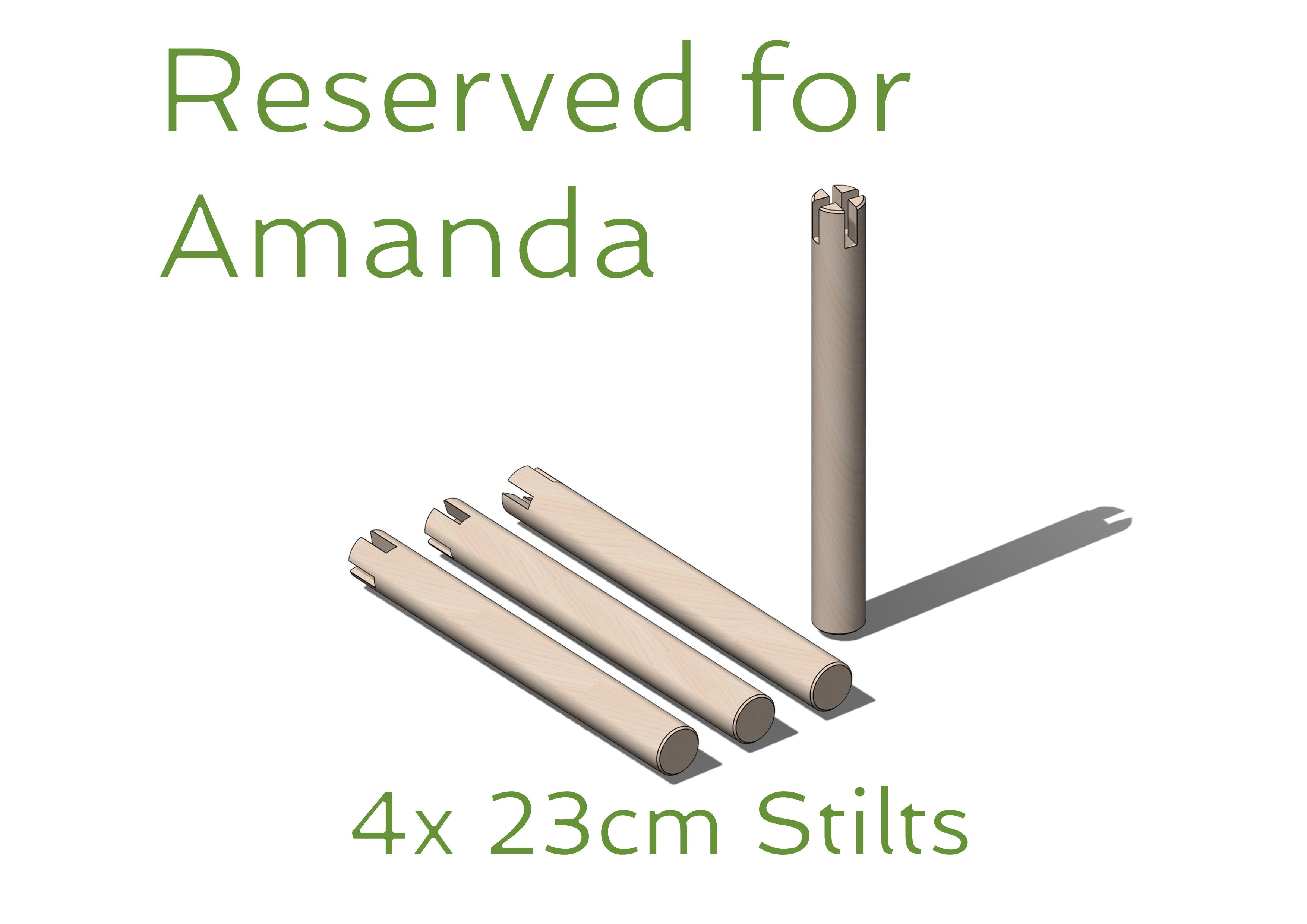 RESERVED for AMANDA - Custom Length Stilts, 4x 23cm
