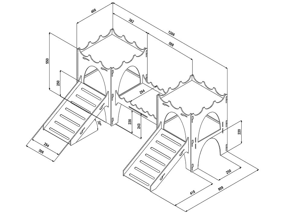 Thumbnail: Rabbit Castle Starter Kit - Formaldehyde Free, Non Toxic, Wooden, Slot Together 