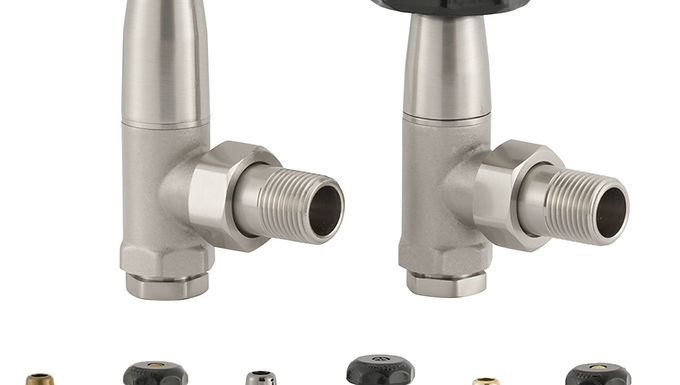 Barnham UK12 Schoolhouse Manual Radiator Valve Set | Angled | Arroll