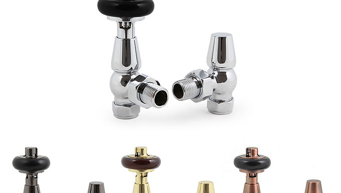 Windsor Traditional Thermostatic Radiator Valve (TRV) Set | Angled | Castrads