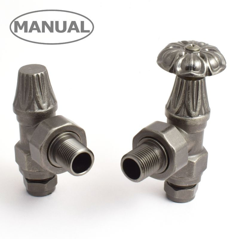 West Pewter Abbey Manual Cast Iron Radiator Valve | Foundry Cast Iron