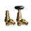 Thumbnail: Arundel UK20 Traditional Manual Radiator Valve Set | Angled | Arroll | Old English Brass