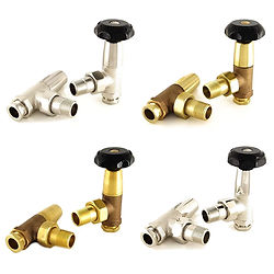 Schoolhouse Manual Radiator Valve Set | Angled | West