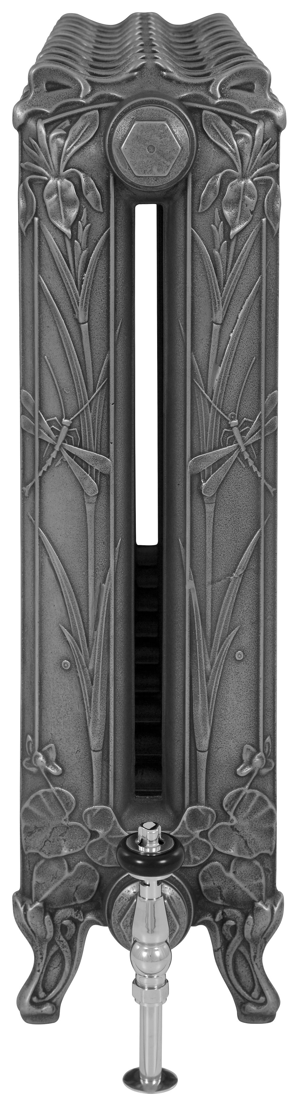 Thumbnail: Dragonfly cast iron radiator hand burnished end view
