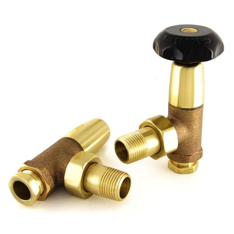 Thumbnail: Schoolhouse Manual Radiator Valve Set | Angled | West