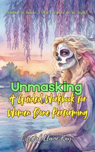 Day of the Dead mask sitting on a shoreline with purple willing branches hanging in the background.
