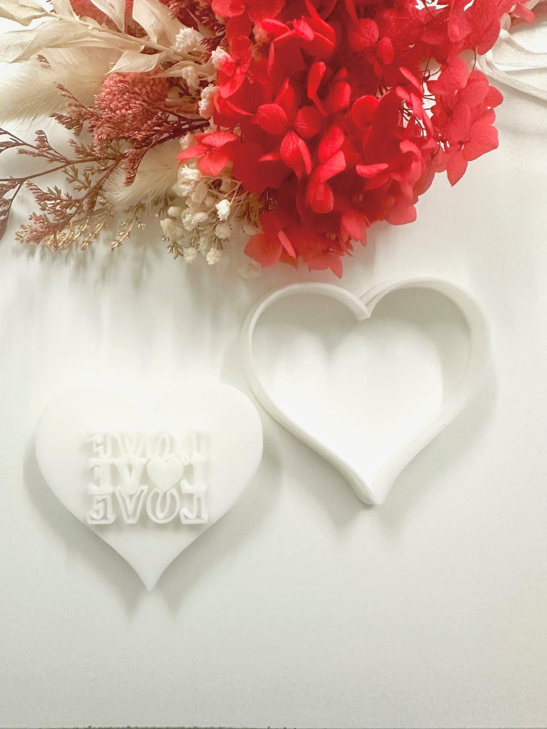 LOVE LOVE LOVE Heart Cookie Cutter and Embosser