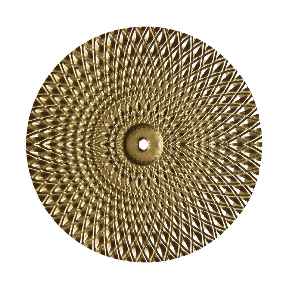 Miniatura: Set 12 Disc Wrought Iron Round Golden Wall