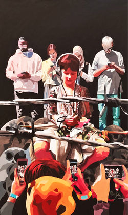 Fissi frammenti di vita acrilico su tela 2025 70x113