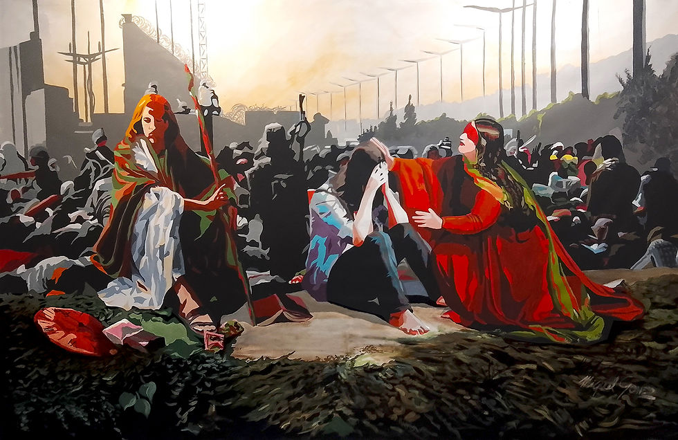 "Le Maddalene" acrilico su tela cm.240x150