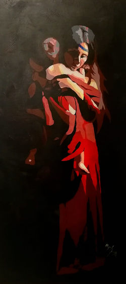 "Abbraccio" acrlico su tela 80x150