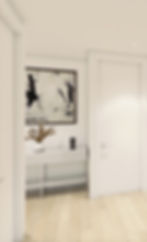 Designer kitchen in Downtown Brooklyn apartment.