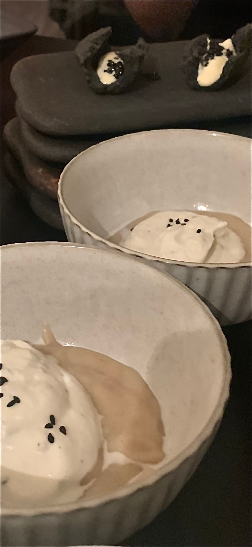 jerusalem artichoke black sesame cappuccino