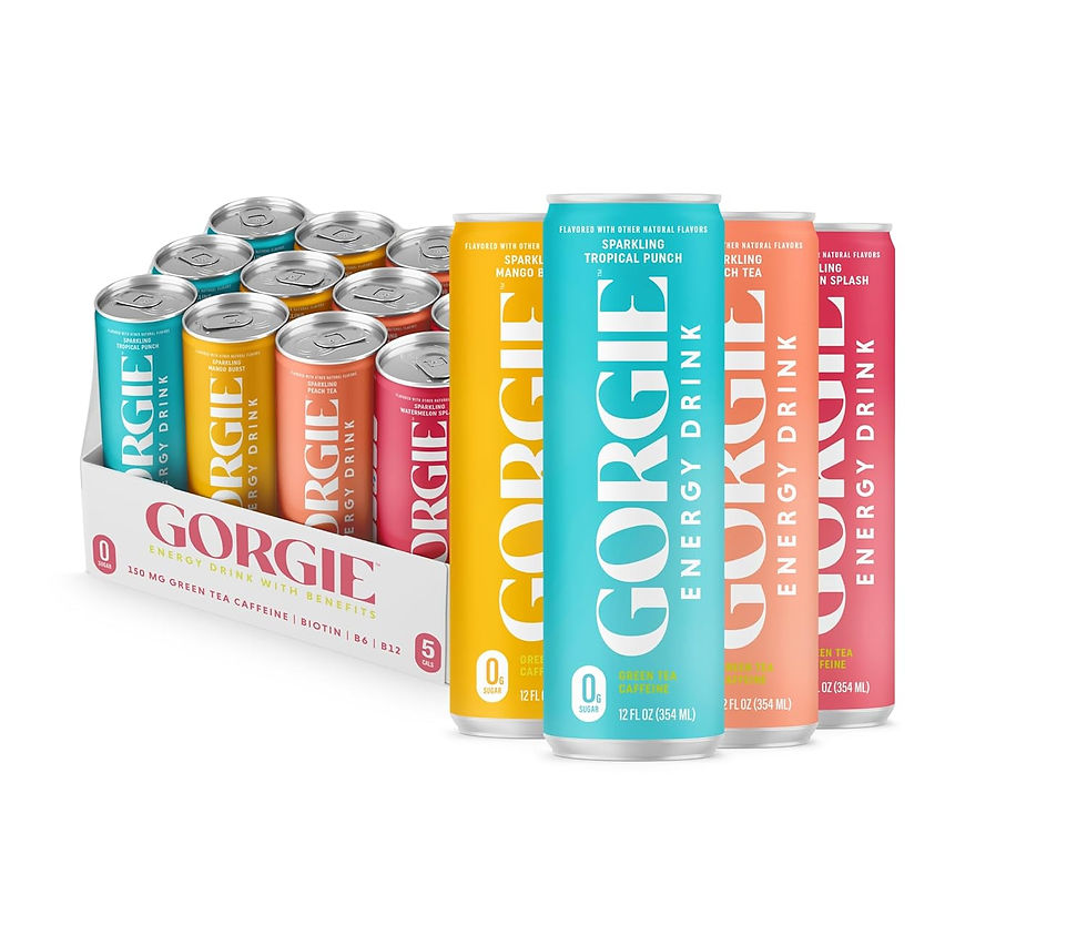 Thumbnail: GORGIE Sugar Free Natural Energy Drinks, Sparkling Watermelon Crush (12 Pack) -