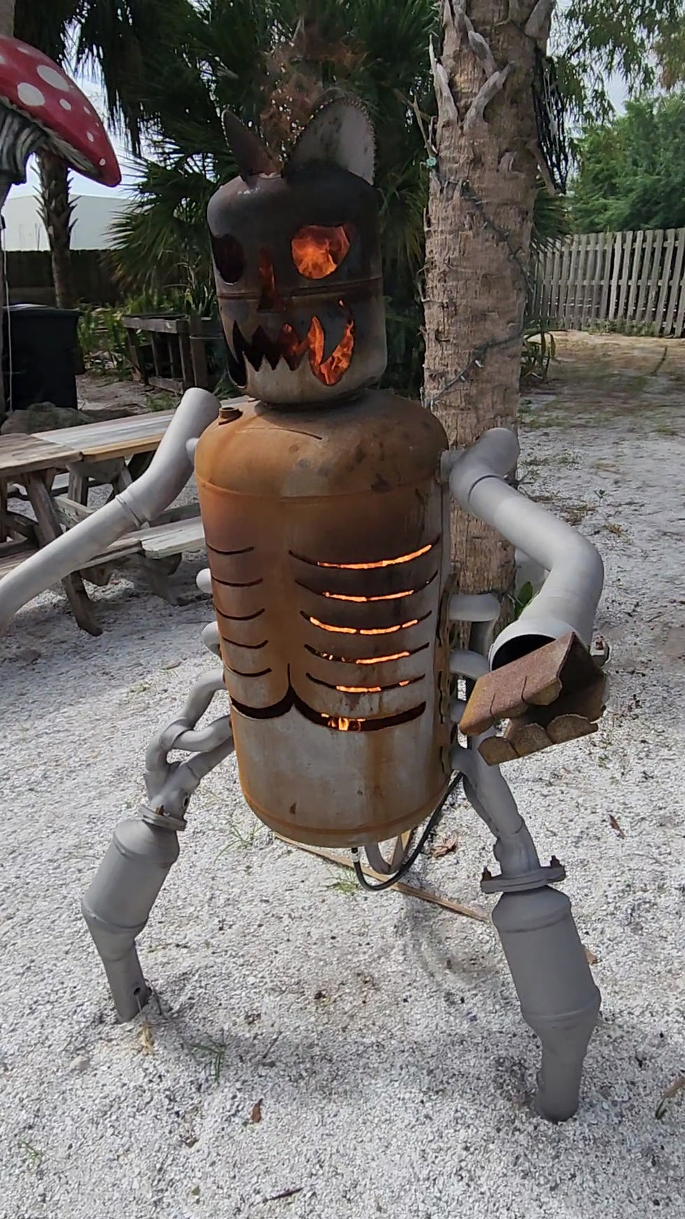 Thumbnail: Scrap Metal Warrior "Tank Walker"  Sculpture | Reclaimed Tank & Exhaust Pipe Art