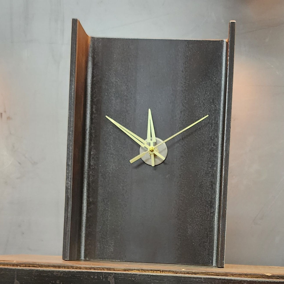Thumbnail: modern industrial shelf clock made from real steel i beam