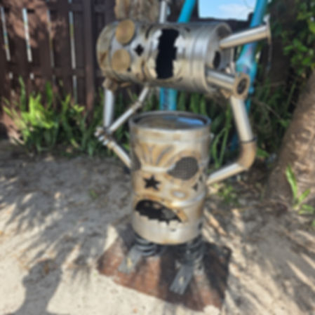 Tiki Keg Art "The Wrestlers"