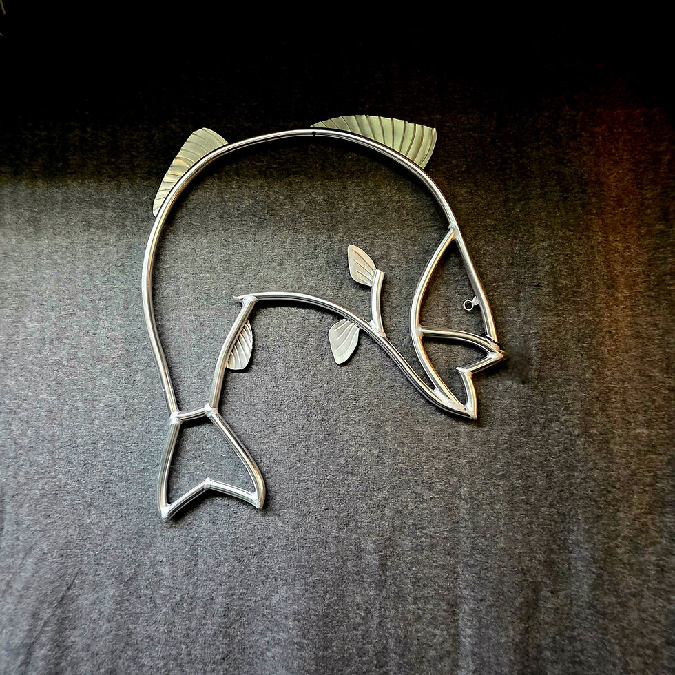 Thumbnail: Aluminum Pipe Fish Wall Art | Coastal Sportfish Metal Sculpture