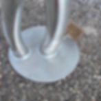 Thumbnail: Close-up of TIG welded aluminum side table base with polished metal finish