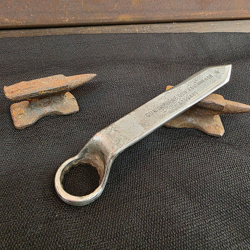 industrial style blade crafted from vintage wrench steel