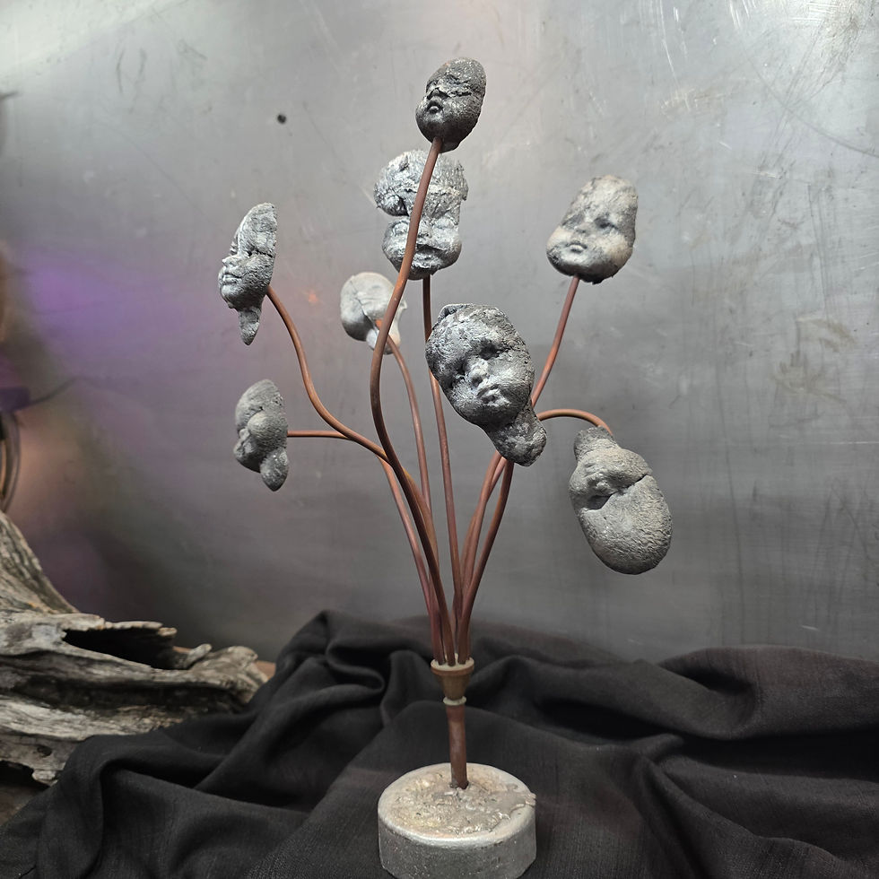 Thumbnail: Cast Doll Head "Medusa Flower" Copper Sculpture