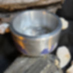Thumbnail: Handmade aluminum bowl repurposed from a scuba tank with brushed finish and visible heat coloration