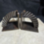 Thumbnail: industrial gear bookends reclaimed steel heavy metal bookends