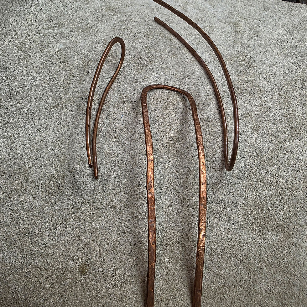 Thumbnail: Hand Forged Copper Hair Fork | Rustic Hair Pin for Buns & Updos