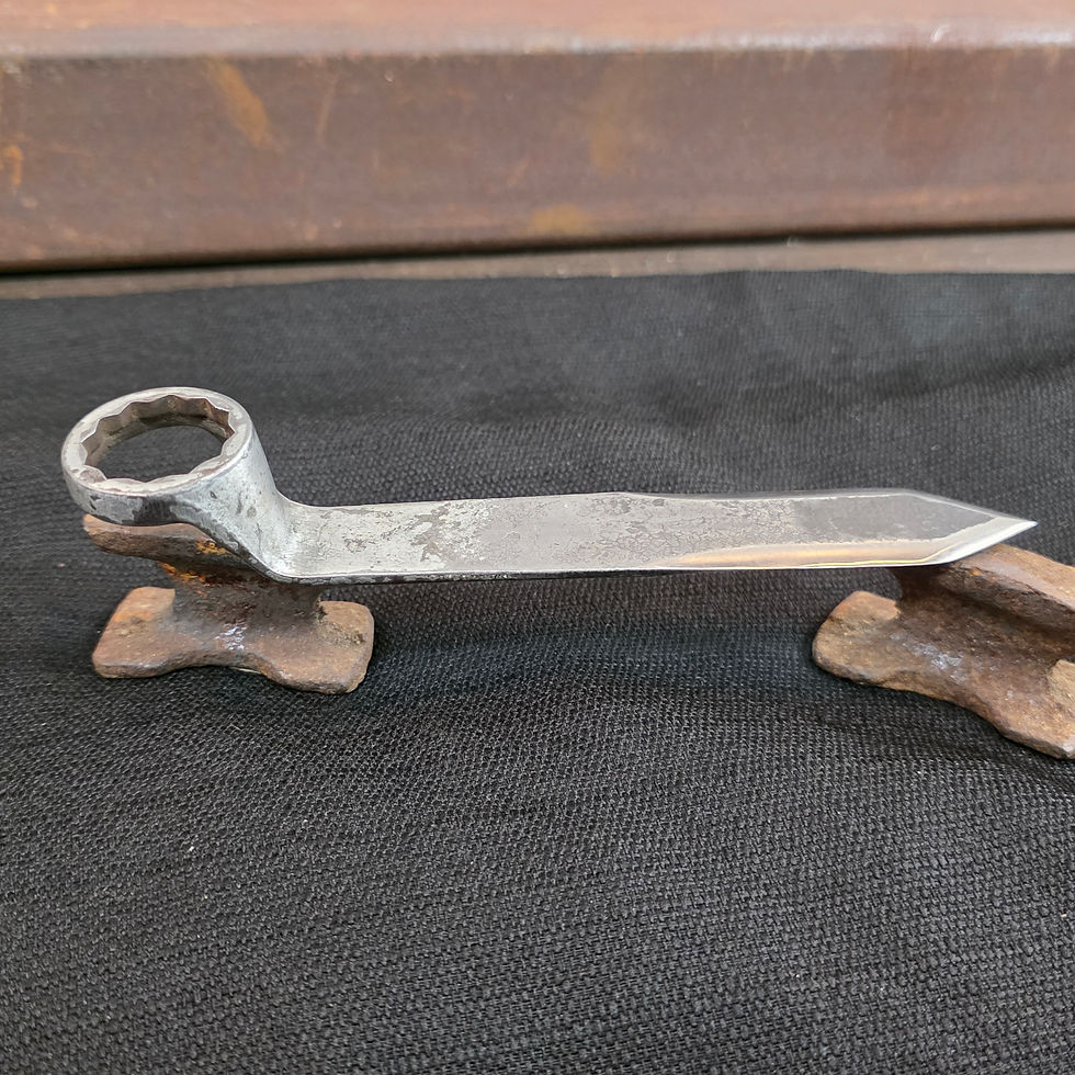 custom blacksmith knife made from reclaimed hand tool