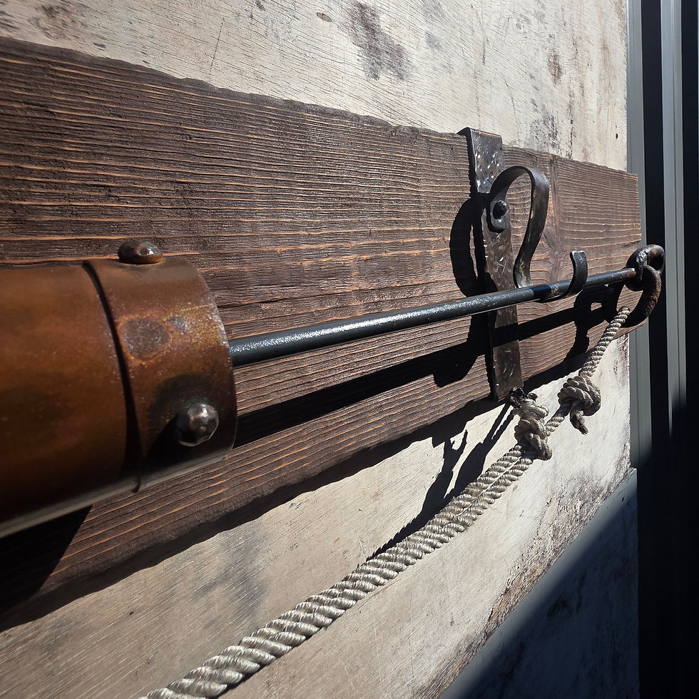 Thumbnail: Hand Forged Thrusting Harpoon | Rustic Steel Fishing Spear | Wall Mounted