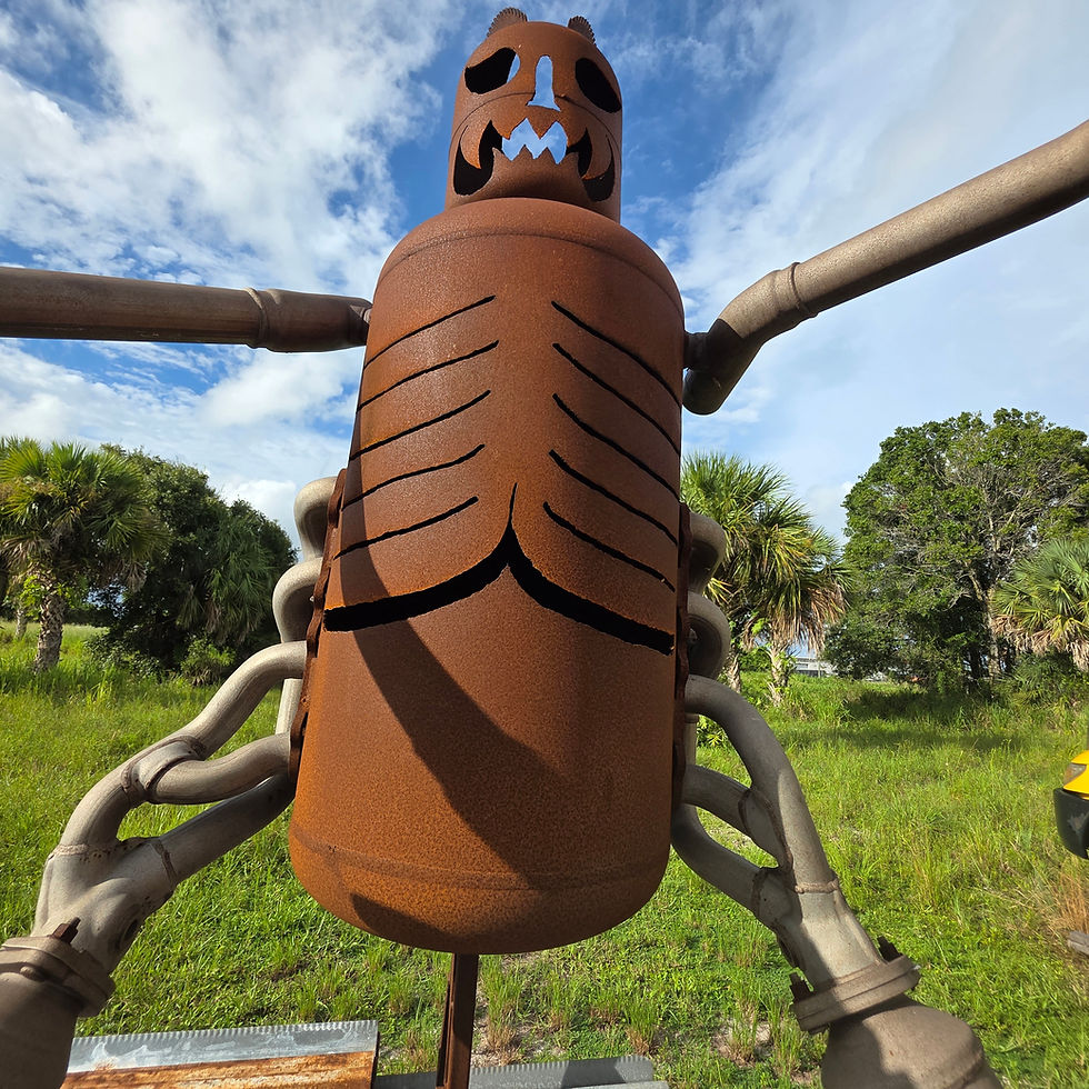 Thumbnail: Scrap Metal Warrior "Tank Walker"  Sculpture | Reclaimed Tank & Exhaust Pipe Art
