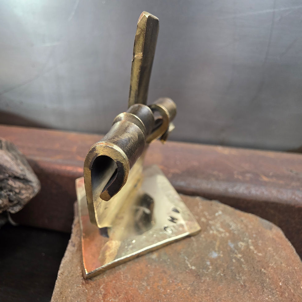 Thumbnail: Forged Brass Middle Finger Desk Art Sculpture