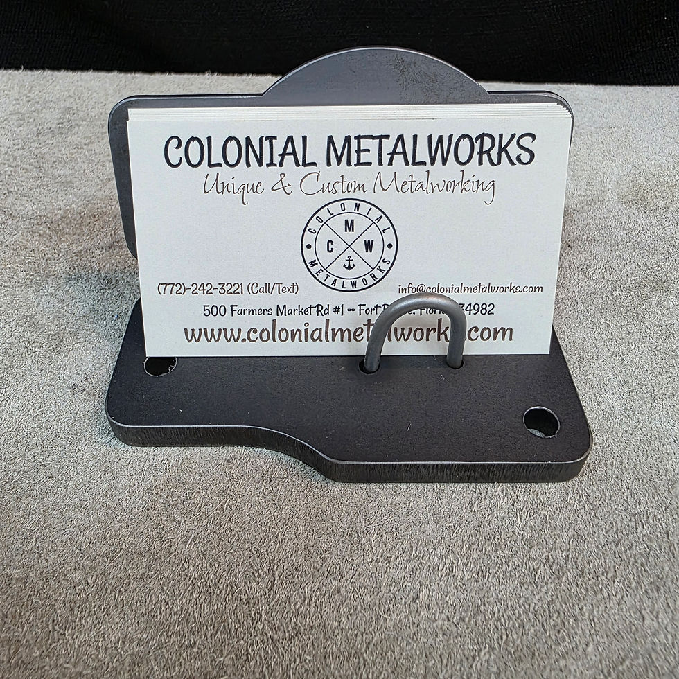 Thumbnail: Industrial Steel Business Card Holder | Metal Desk Organizer