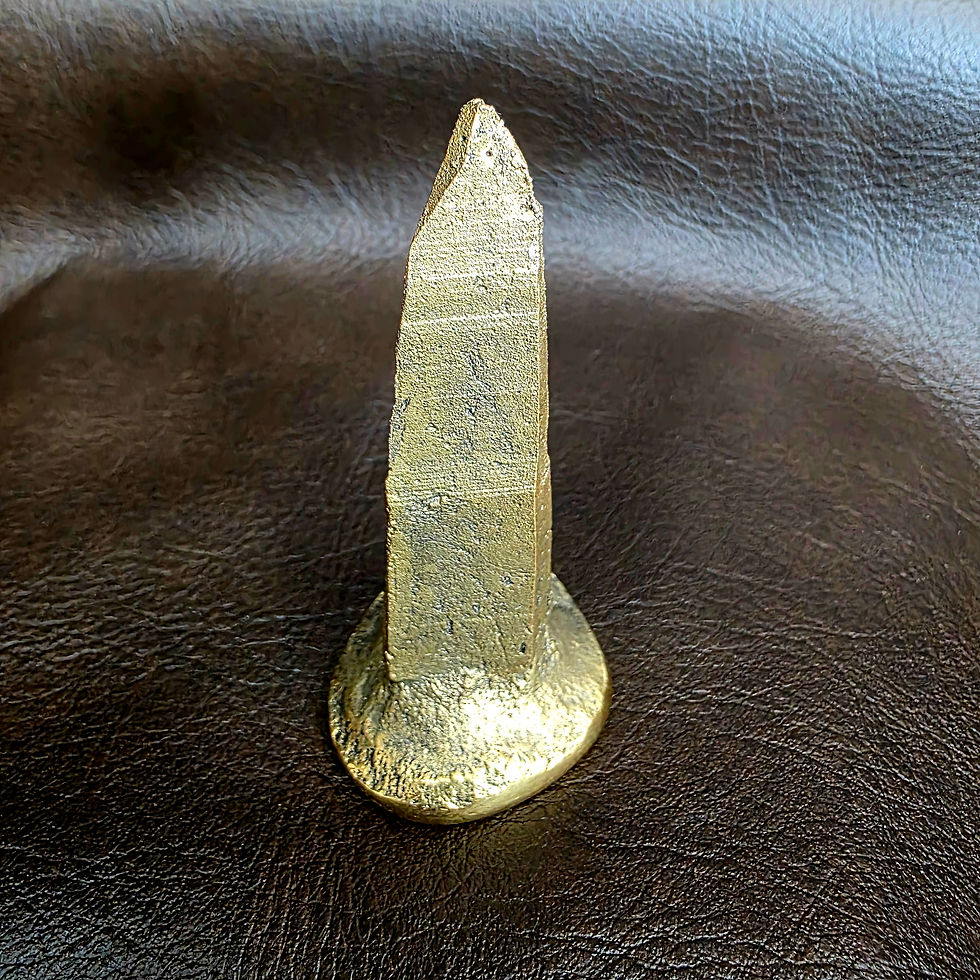 Thumbnail: Brass Lemurian Crystal Sculpture | Quartz Inspired |Hand Cast