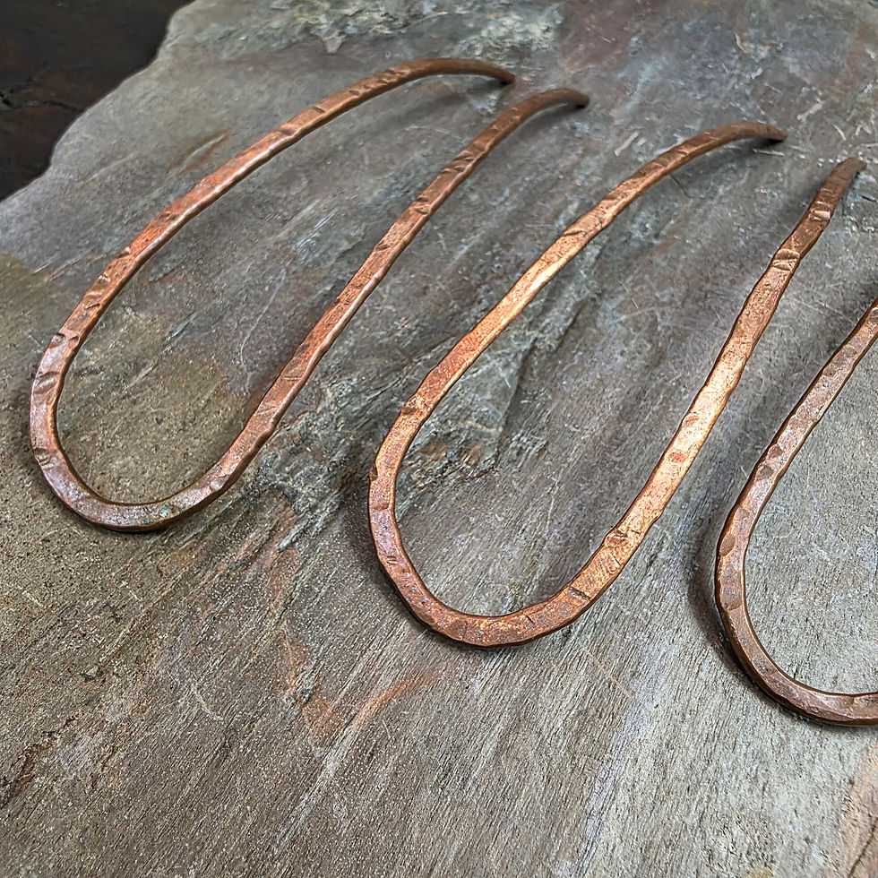 Thumbnail: Hand Forged Copper Hair Fork | Rustic Hair Pin for Buns & Updos