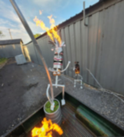 Tiki Keg Fire Dancer Tina Tana Recycled Metal Sculpture