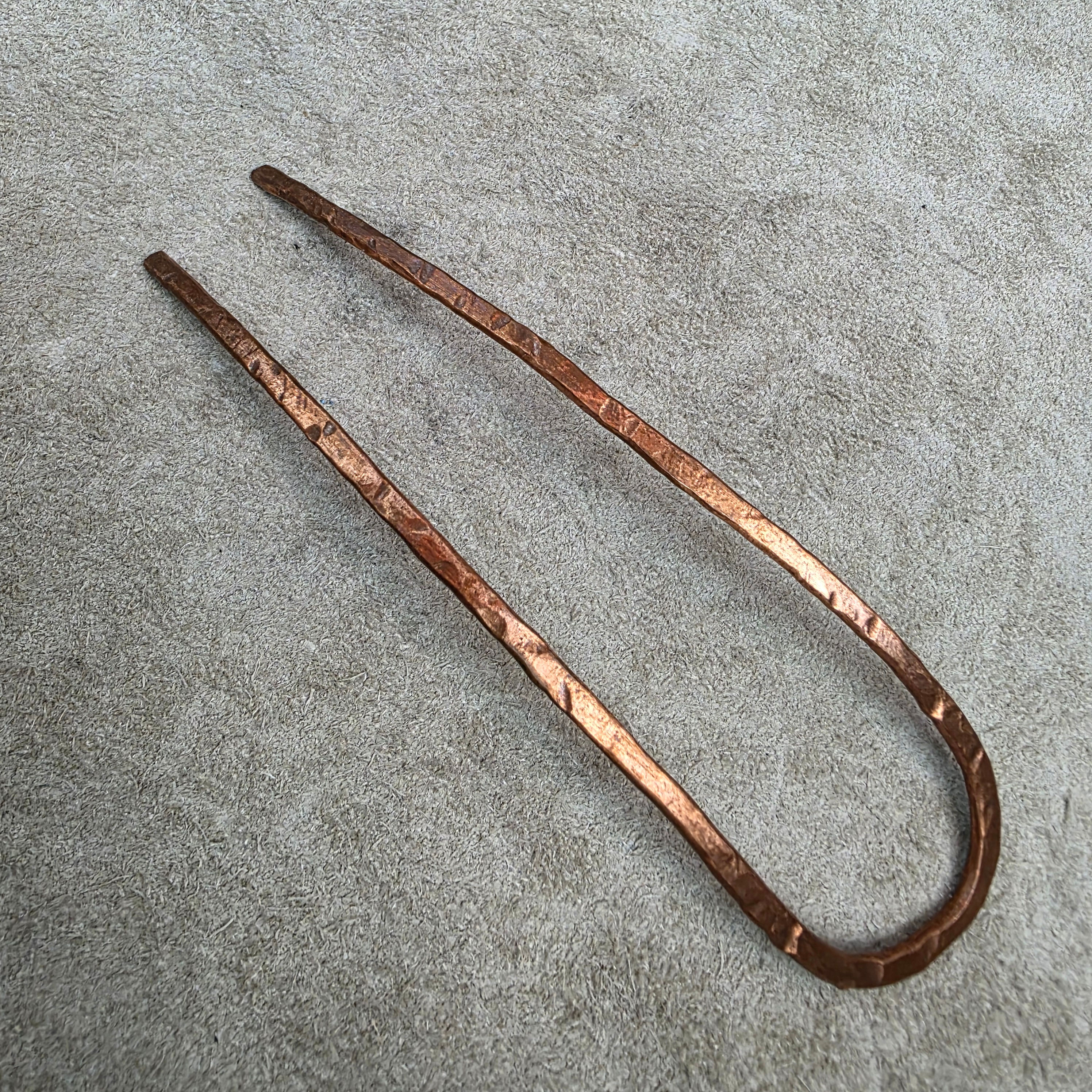 Hand Forged Copper Hair Fork | Rustic Hair Pin for Buns & Updos
