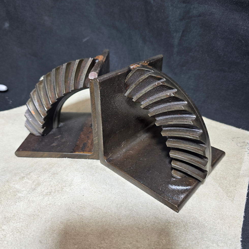 Thumbnail: industrial gear bookends reclaimed steel heavy metal bookends