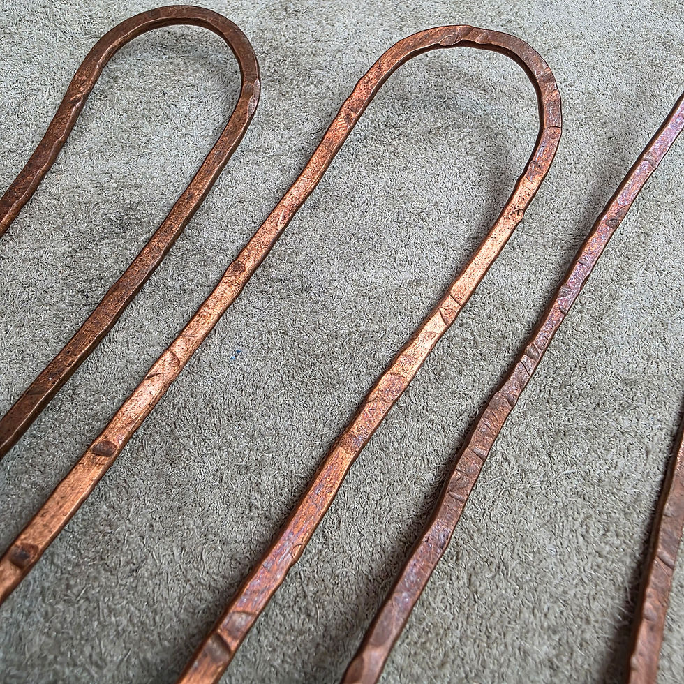 Thumbnail: Hand Forged Copper Hair Fork | Rustic Hair Pin for Buns & Updos
