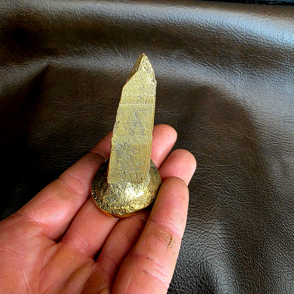 Thumbnail: Brass Lemurian Crystal Sculpture | Quartz Inspired |Hand Cast