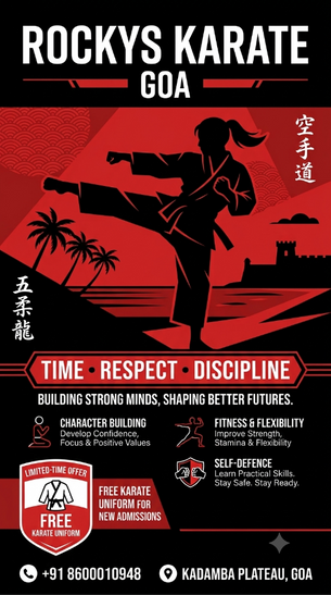 BEGIN YOUR MARTIAL ARTS JOURNEY WITH ROCKYS KARATE IN GOA! THINK FITNESS. THINK KARATE
