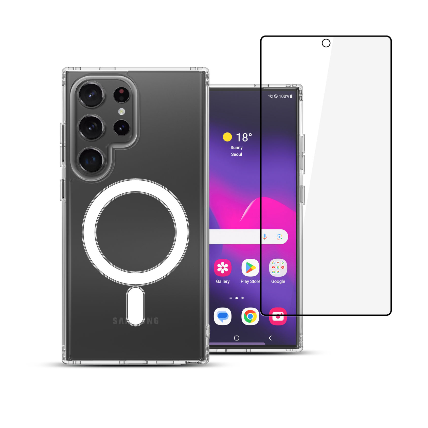 【裸機控必Buy組合】MagCrystal透明磁吸殼 & 高清貼 - Samsung S25 系列