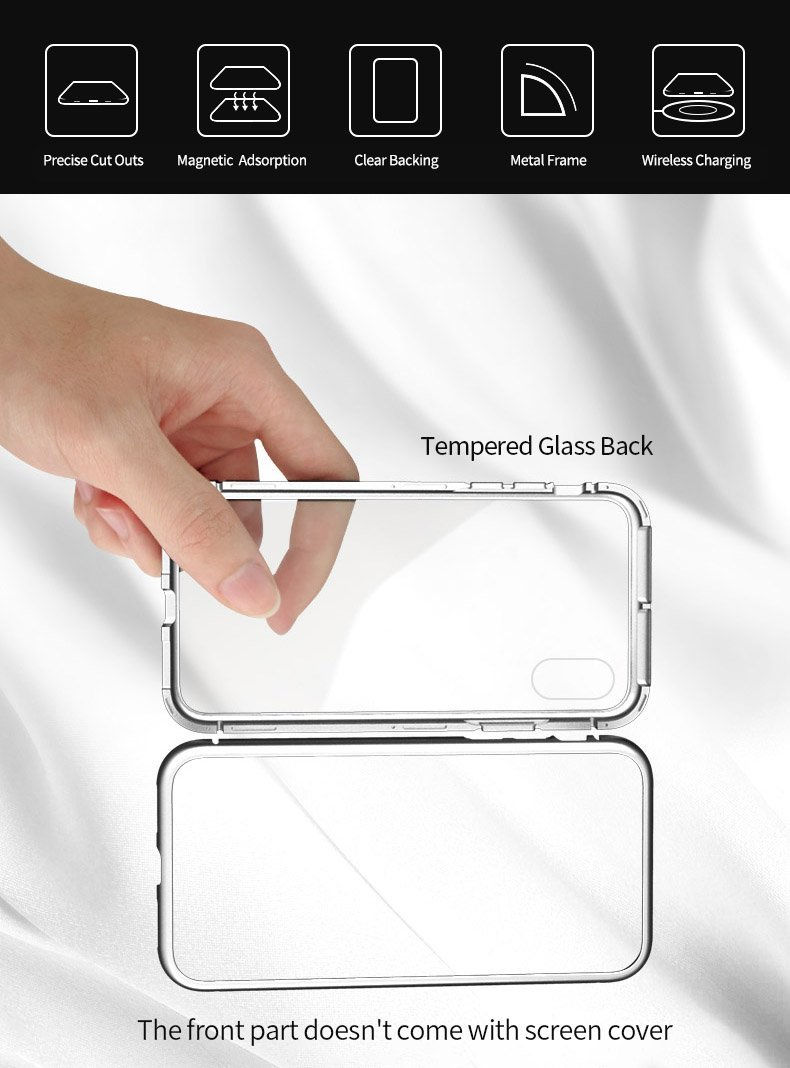 Thumbnail: iPhone Magnetic Absorption Metal Frame Glass Case