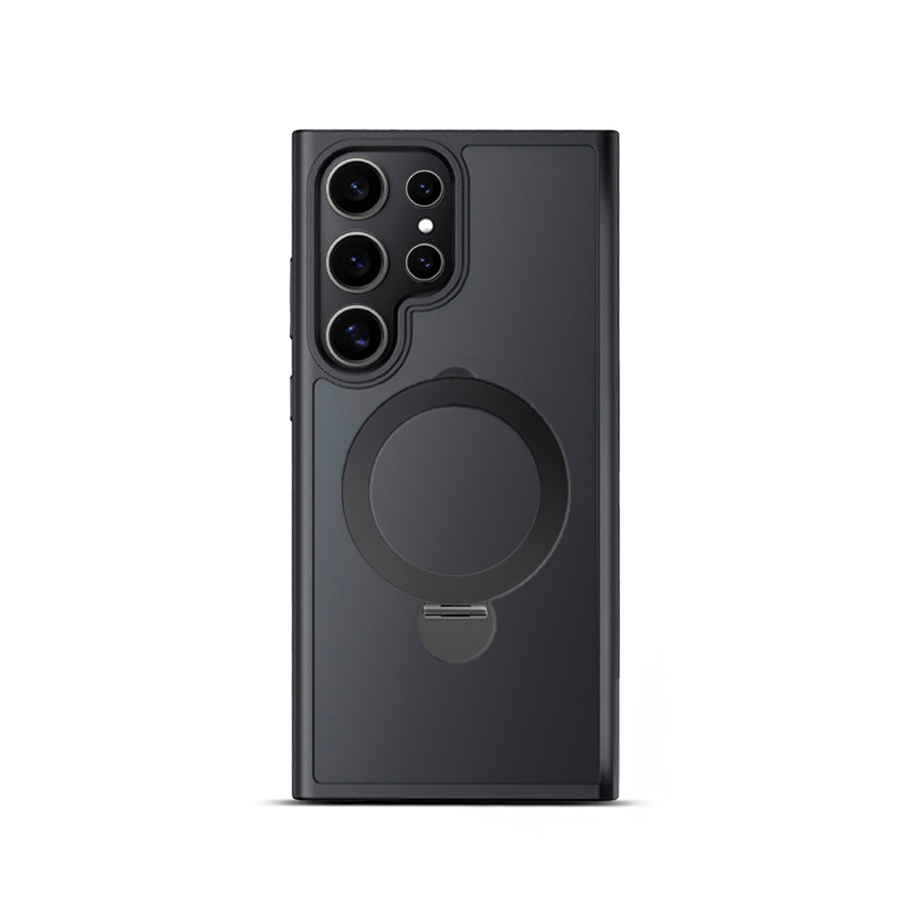 Samsung S25 MagSpin支架磁吸保護殼，MagSafe兼容，內置支架橫豎兩用