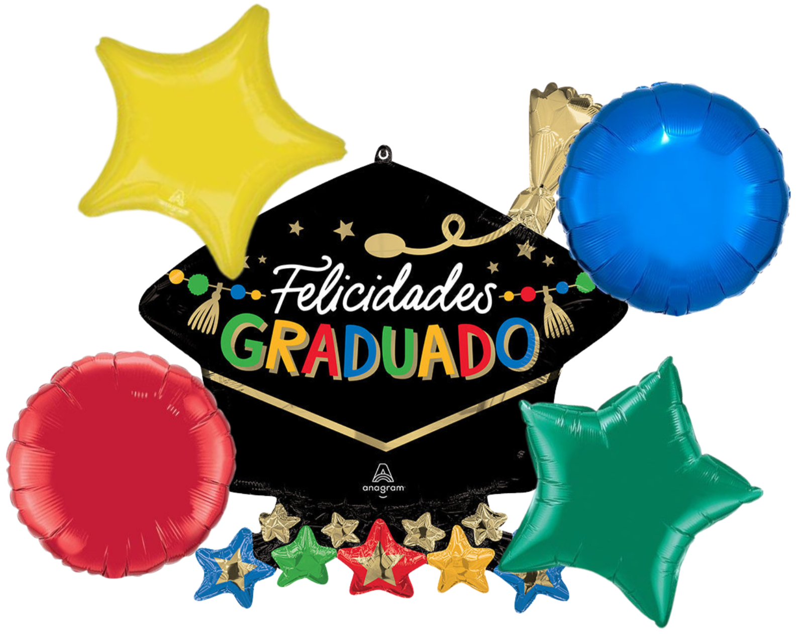 5 Piece Felicidades Graduado Party Cap bouquet